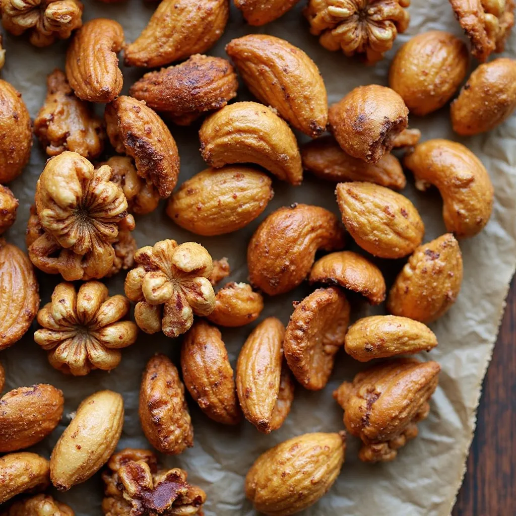 7. Spiced Roasted Nuts

What Makes This Snack Special

Store-bought flavored nuts are expensive and often loaded with unhealthy oils and excessive salt. Making your own means controlling the ingredients while creating amazing flavor combinations.

Key Ingredients for Spiced Nuts

2 cups mixed raw nuts (almonds, cashews, walnuts)

1 tablespoon olive oil or melted coconut oil

1 tablespoon maple syrup

1 teaspoon smoked paprika

½ teaspoon cumin

½ teaspoon garlic powder

¼ teaspoon cayenne pepper

1 teaspoon sea salt

Fresh rosemary (optional)

Step-by-Step Instructions

Preheat your oven to 325°F. A lower temperature ensures the nuts toast evenly without burning.

Line a baking sheet with parchment paper for easy cleanup.

Combine all the spices and salt in a small bowl and mix well.

In a large bowl, toss the nuts with olive oil and maple syrup until evenly coated.

Add the spice mixture and toss again until every nut is coated with the flavorful blend.

Spread the nuts in a single layer on the prepared baking sheet. Don't pile them up or they won't roast evenly.

Roast for 15-20 minutes, stirring every 5 minutes to prevent burning and ensure even toasting.

The nuts are done when they're fragrant and golden brown.

If using rosemary, strip the leaves from the stem and sprinkle over the hot nuts immediately after removing from the oven.

Let cool completely on the