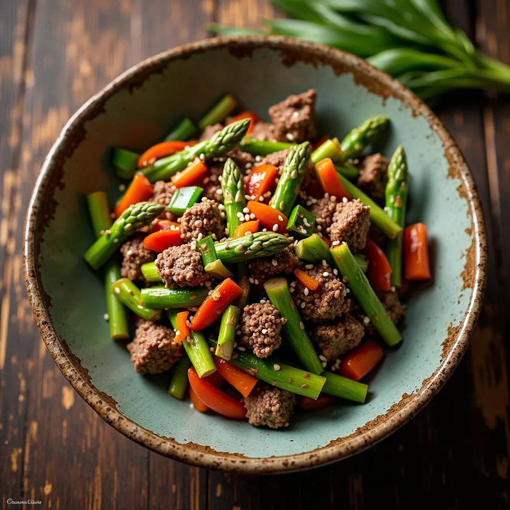 Asian Ginger-Sesame Beef and Asparagus