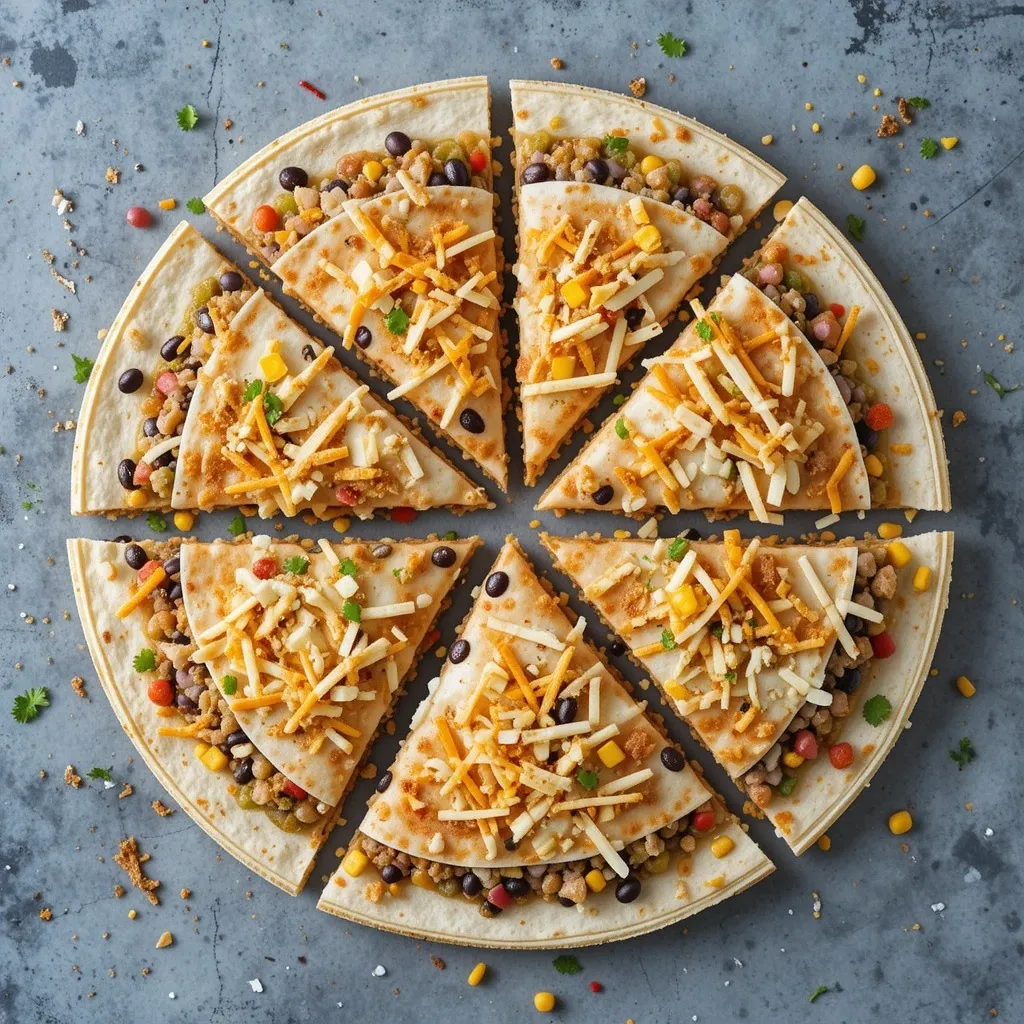 Black Bean and Cheese Quesadilla Triangles