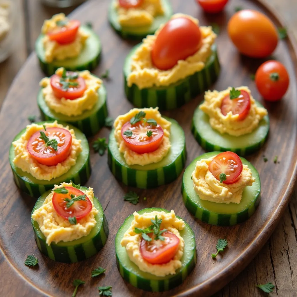 Cucumber Hummus Bites