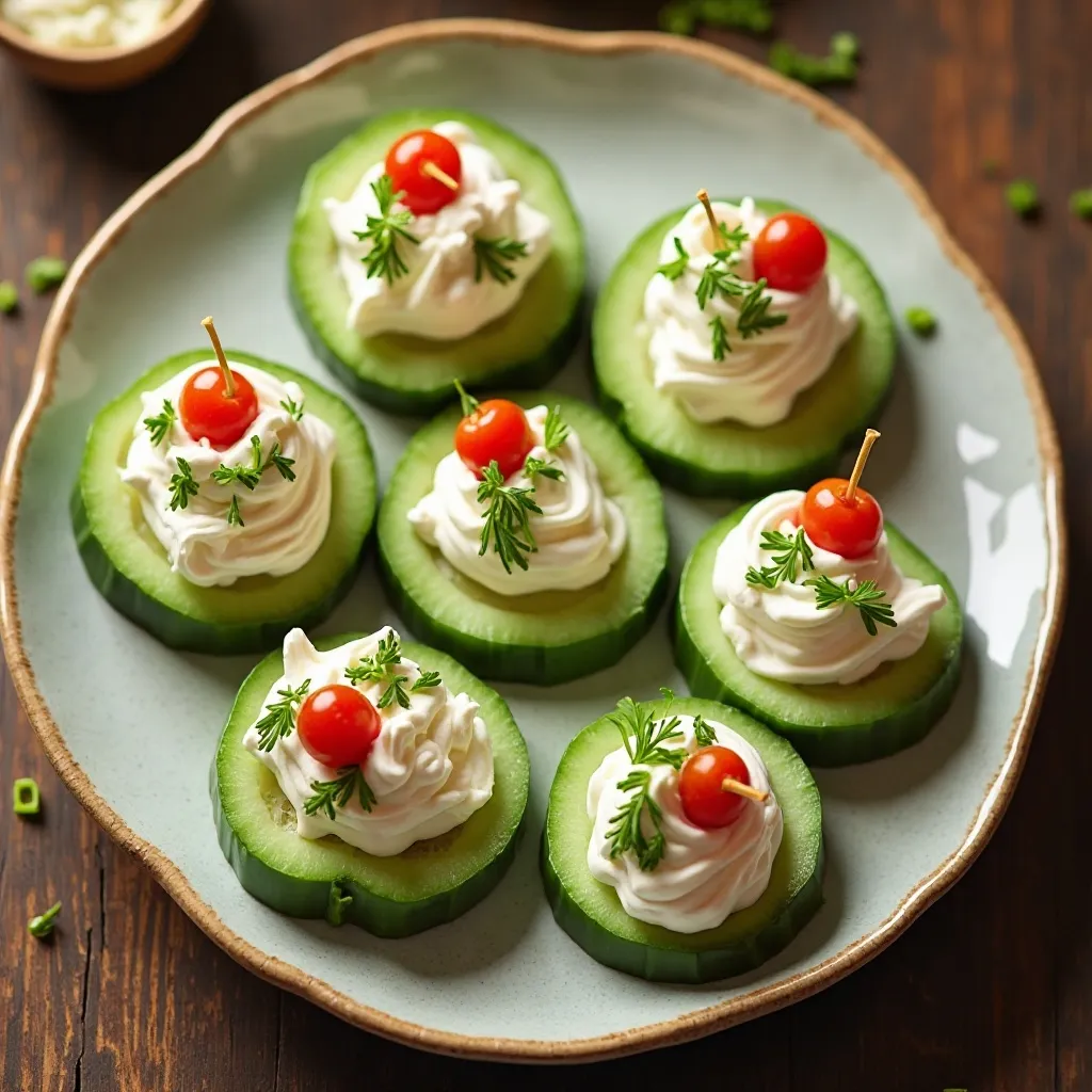 Cucumber Rounds with Cream Cheese