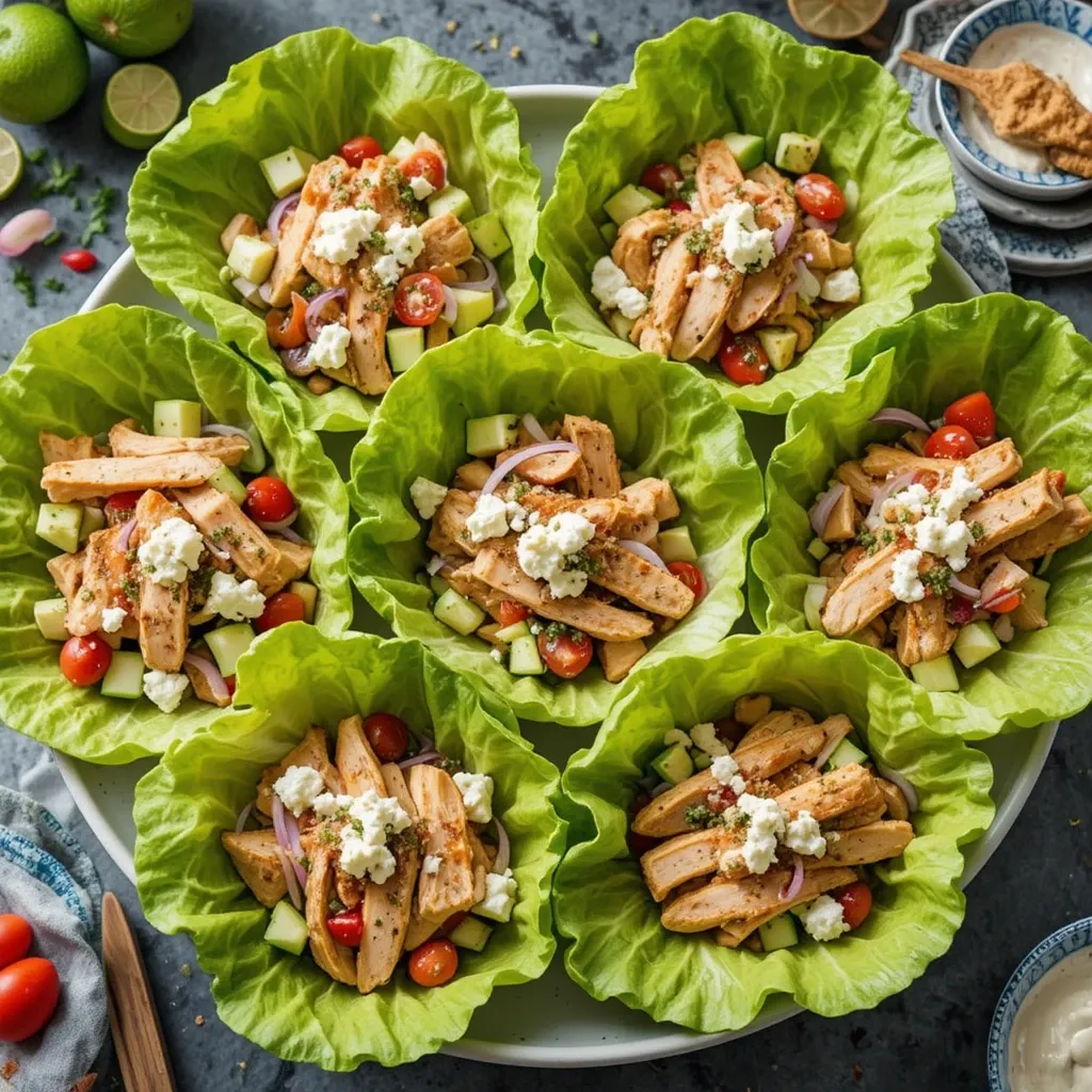 Greek Chicken Lettuce Wraps