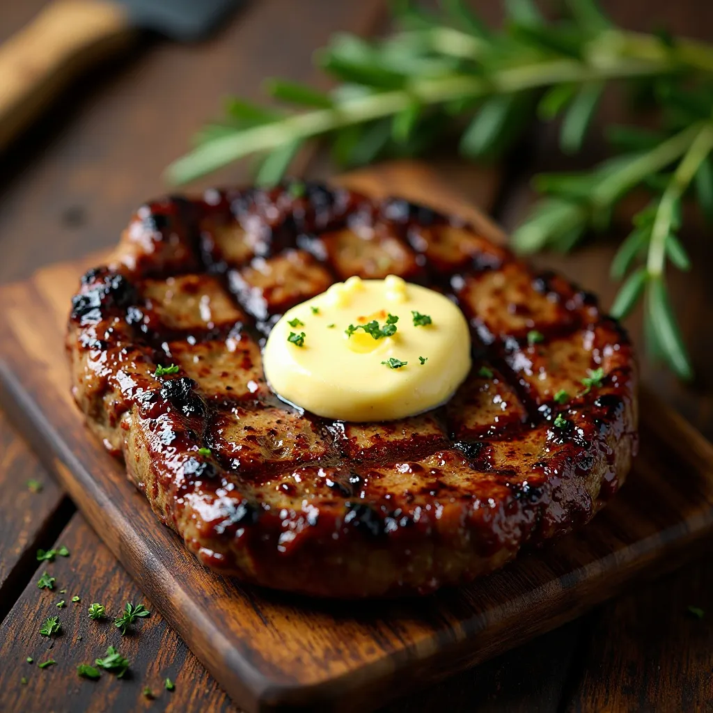 Grilled Ribeye with Compound Butter