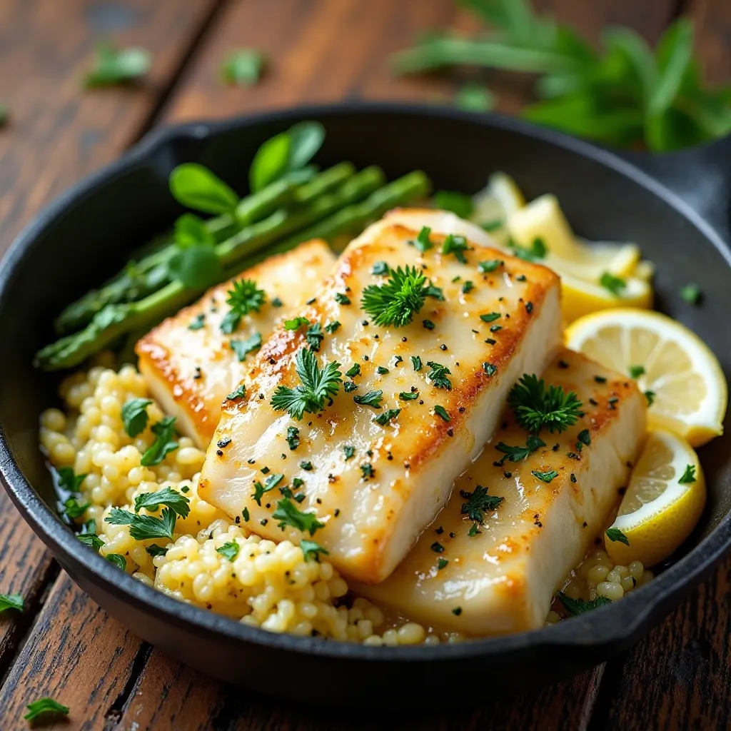 Halibut with Lemon Herb Butter