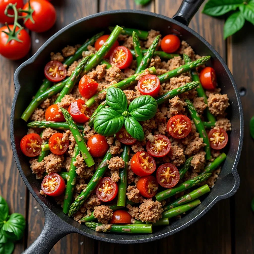 Italian-Style Beef and Asparagus Skillet