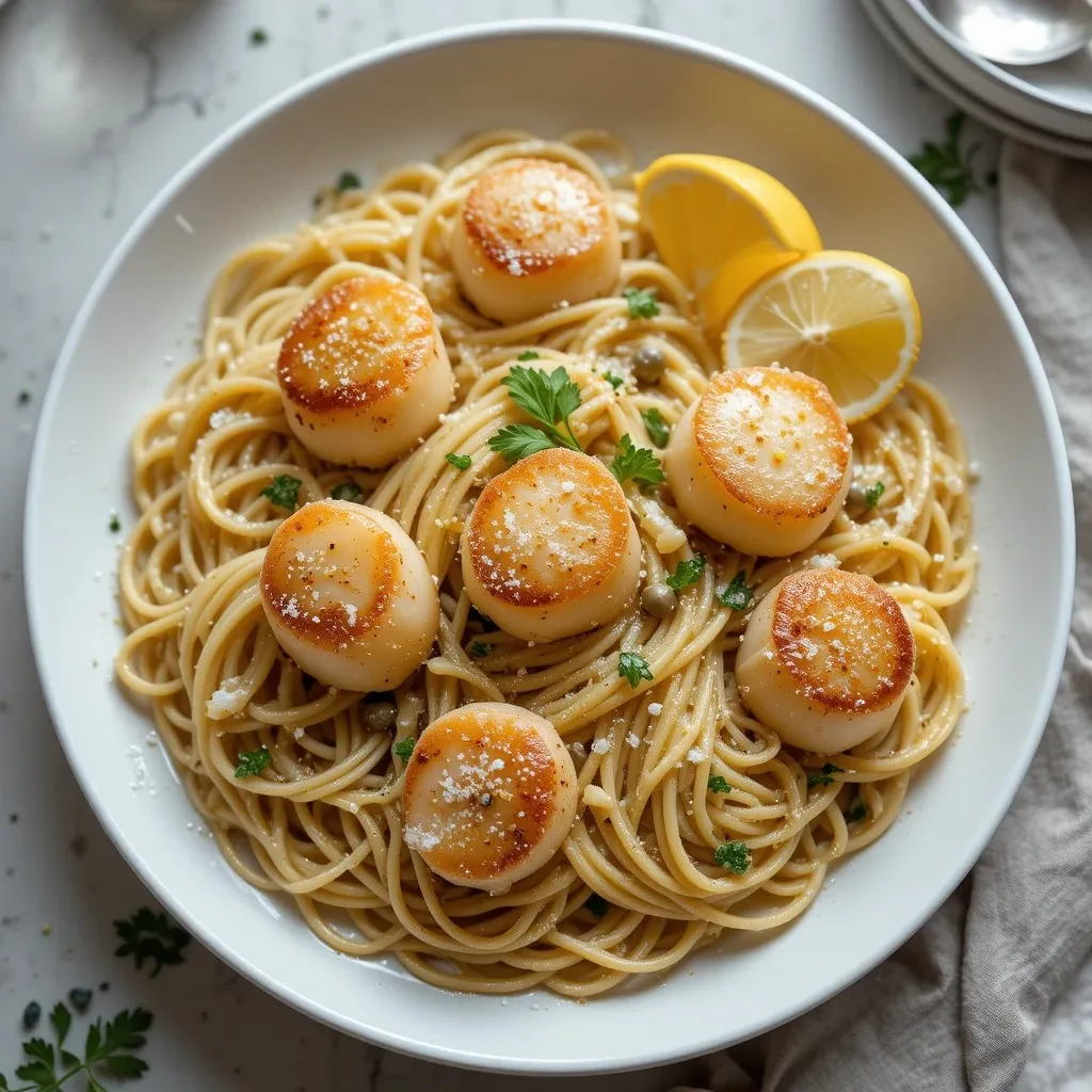 Lemon Butter Scallop Pasta