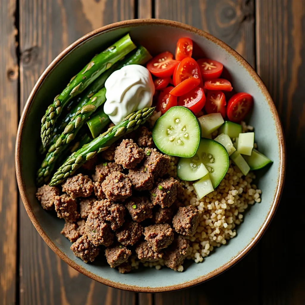 Mediterranean Beef and Asparagus Bowl