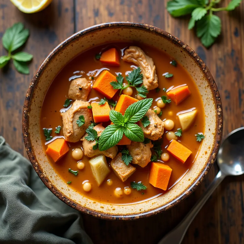 Moroccan Chicken Soup with Vegetables