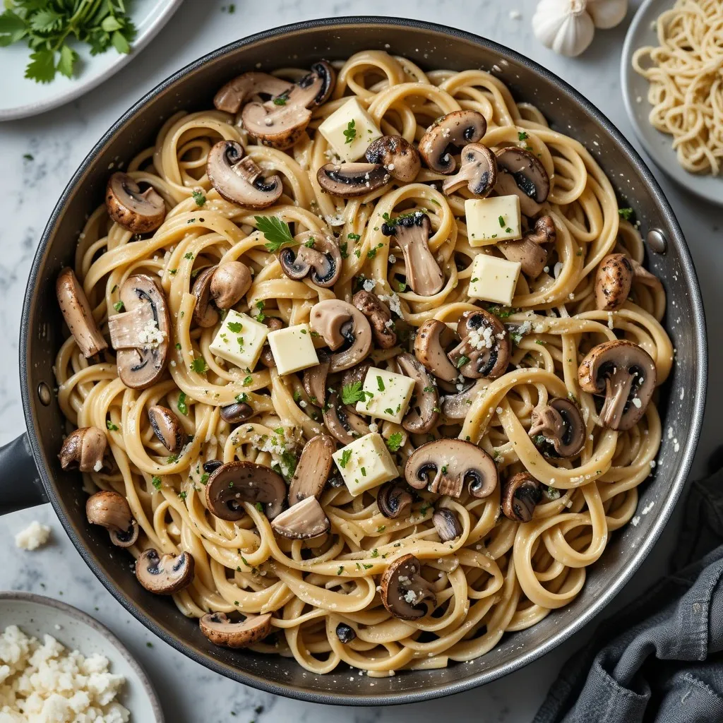 Mushroom Alfredo Pasta