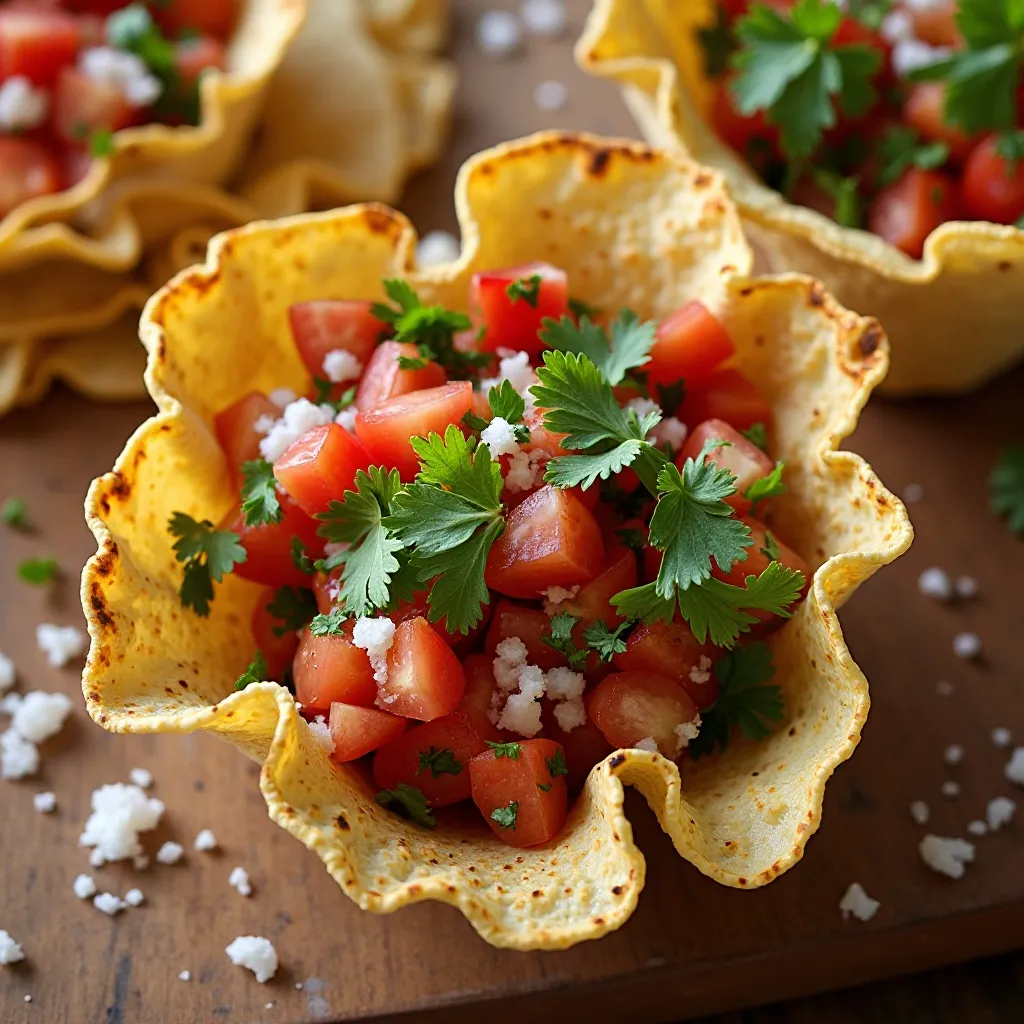 Pico de Gallo with Crispy Tortilla Bowls