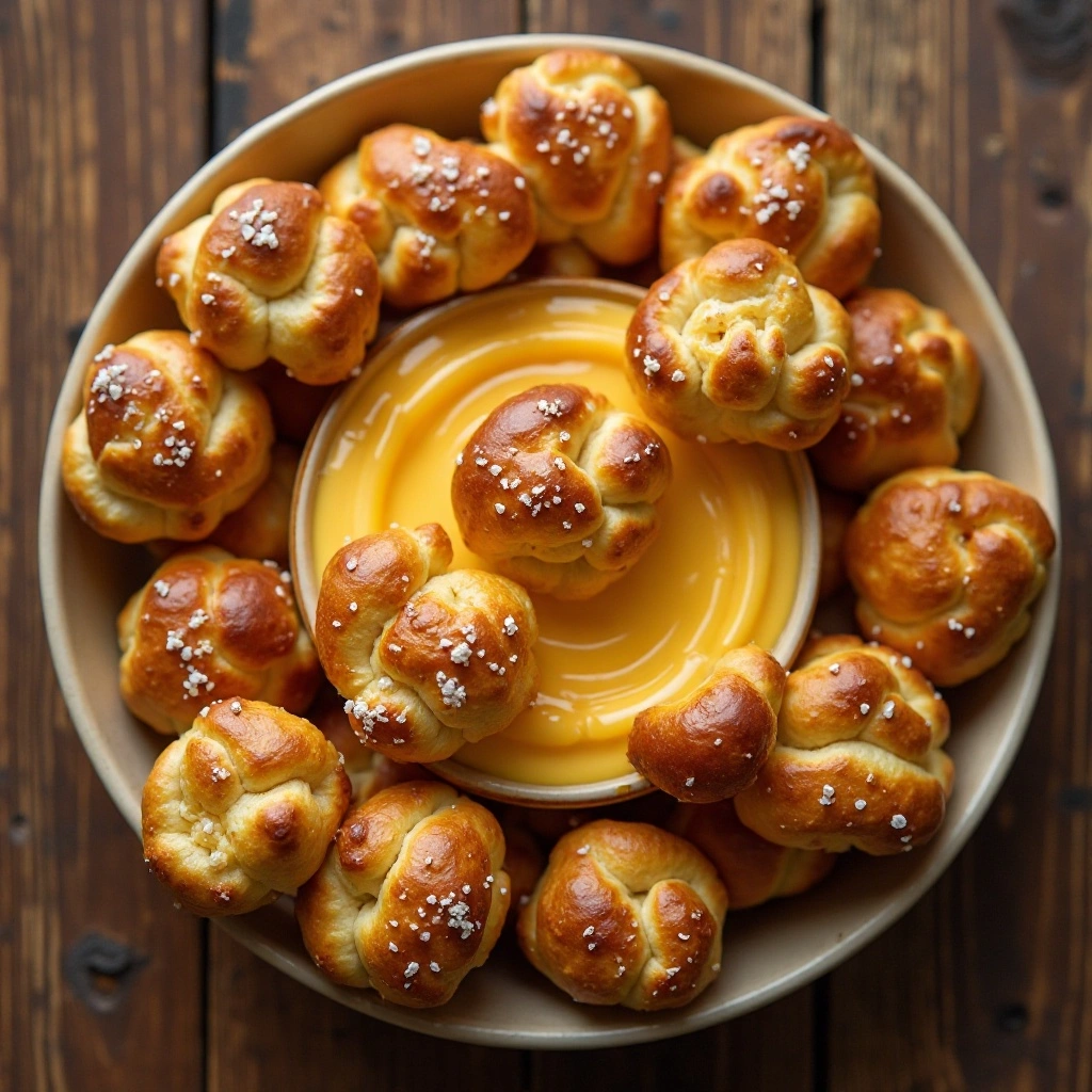 Pretzel Bites with Cheese Sauce