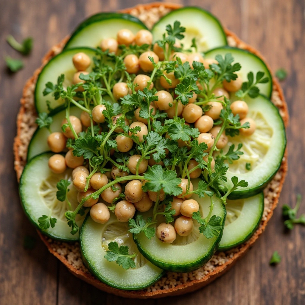 Rice Cakes with Smashed Chickpeas