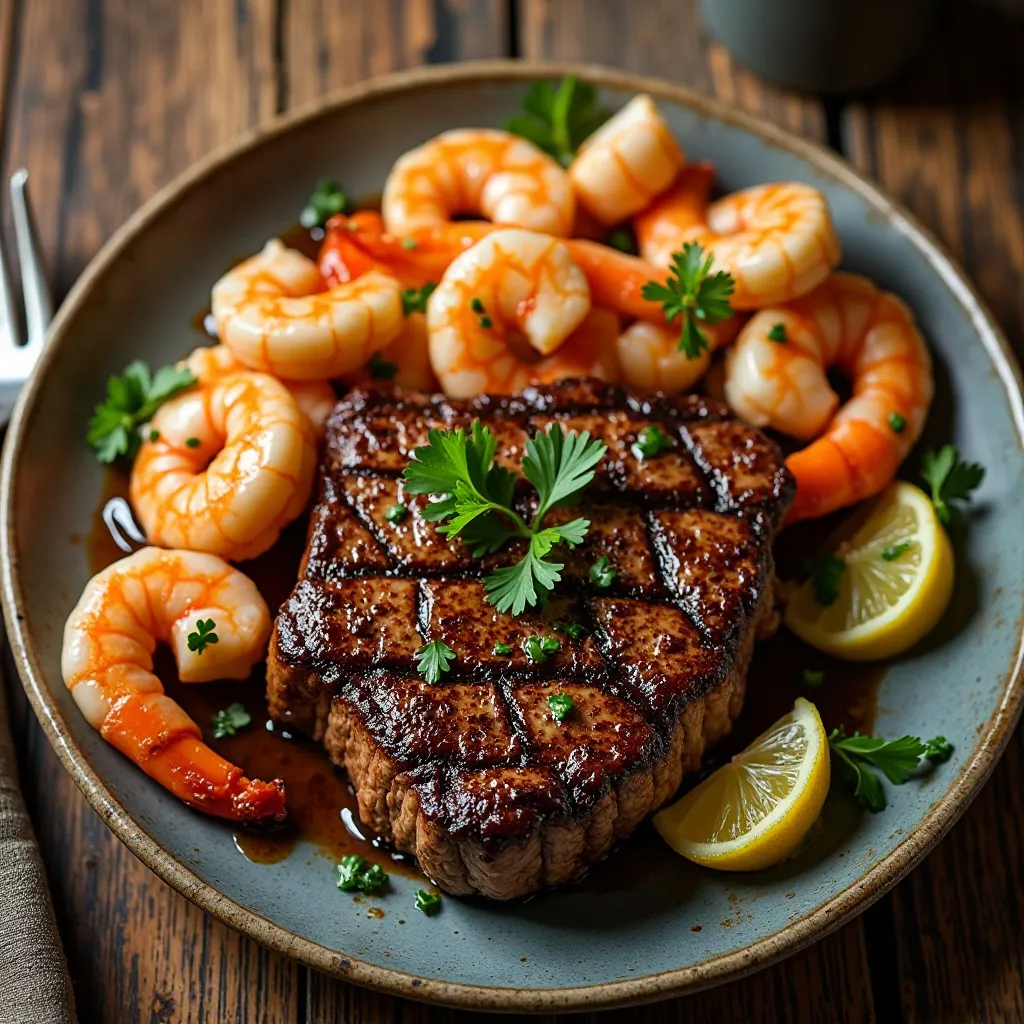 Surf and Turf Steak and Shrimp