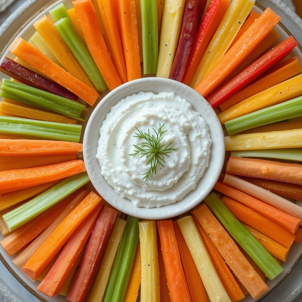 Veggie Sticks with Cottage Cheese Dip