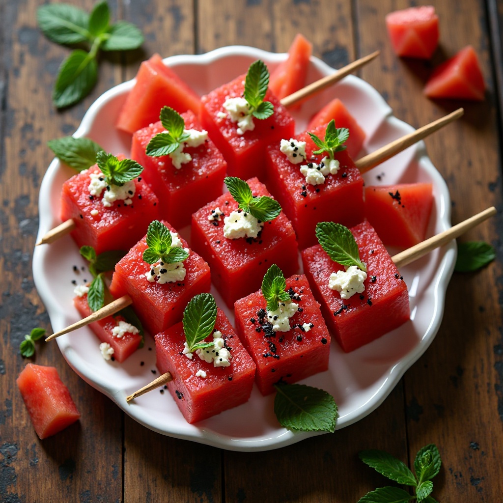 Watermelon Feta Skewers