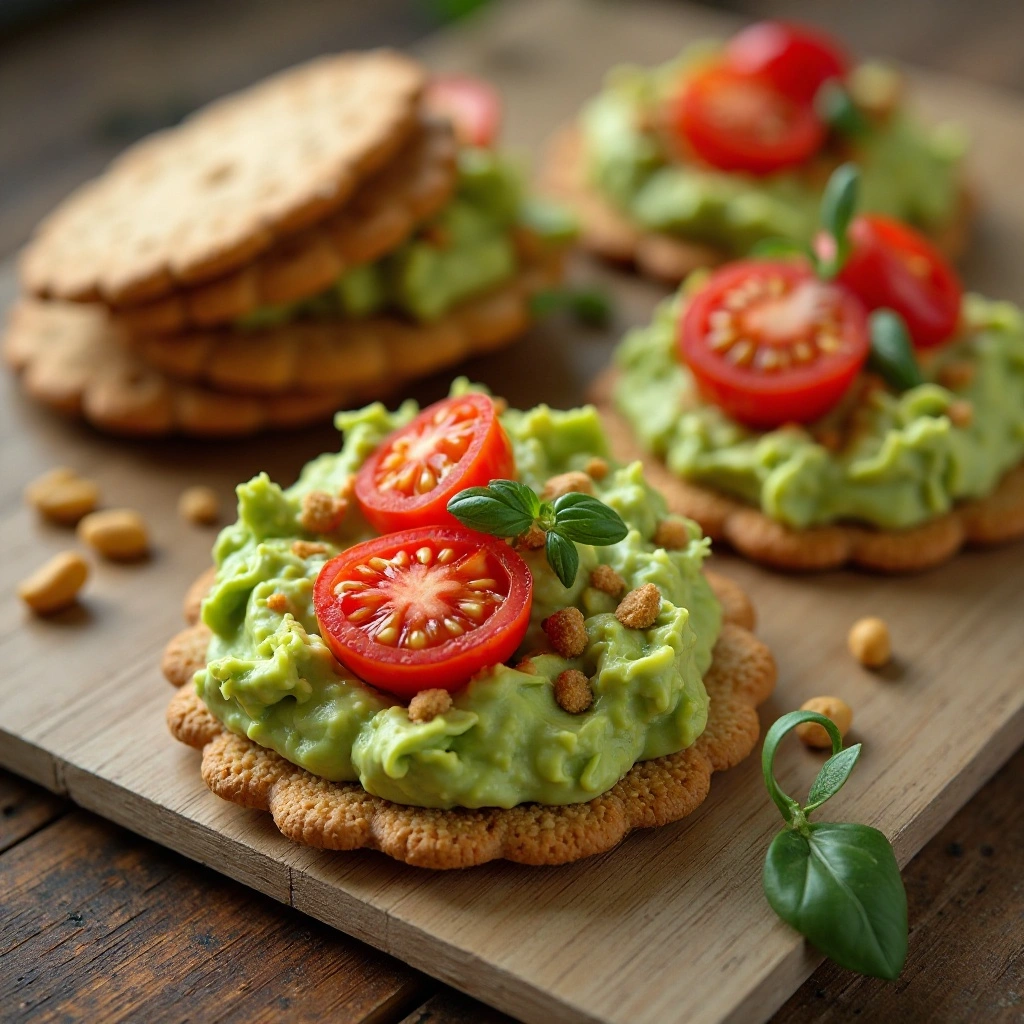 Whole Grain Crackers with Avocado