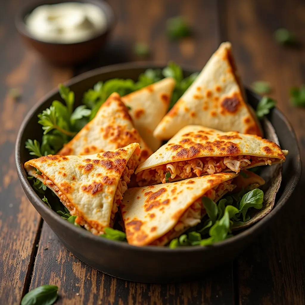 Chicken Quesadilla Triangles