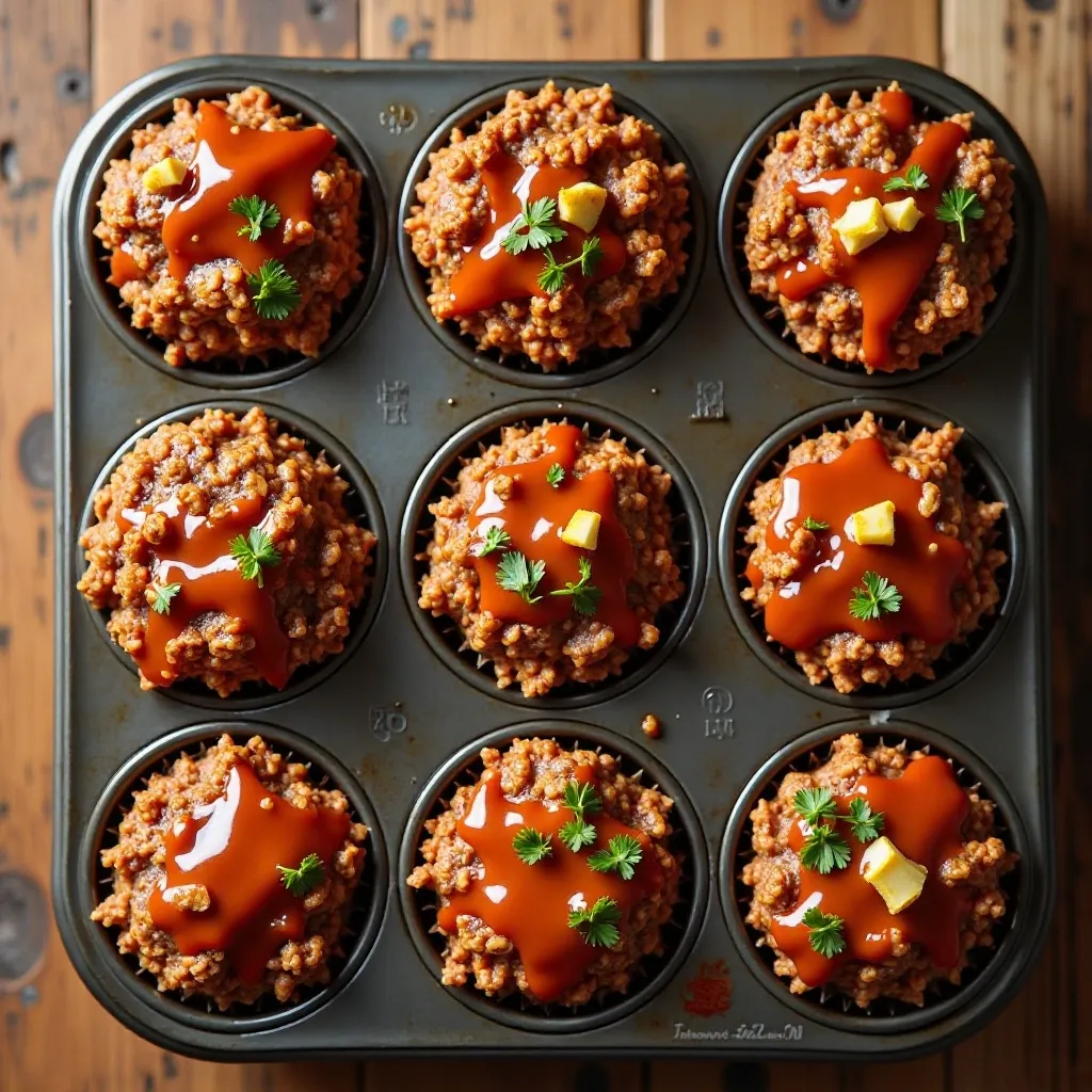 Classic BBQ Healthy Meatloaf Muffins