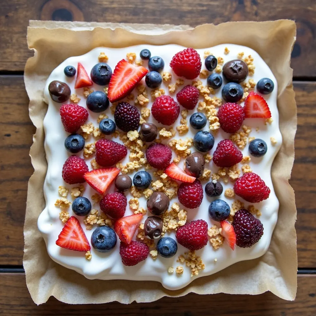 Frozen Yogurt Bark with Berries